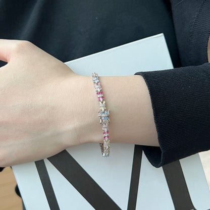 [Love Aura]Radiant Colorful Emerald Cut Party Bracelet