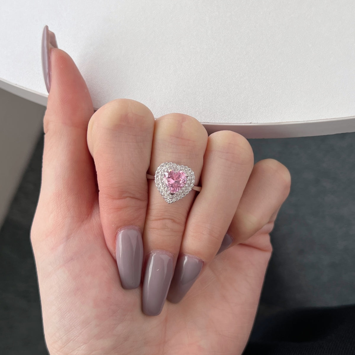 [Love Aura]Delicate Ebullient Heart Shape Wedding Ring