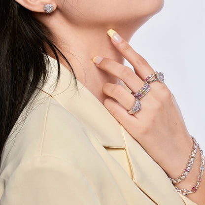 [Love Aura]Delicate Ebullient Heart Shape Wedding Ring