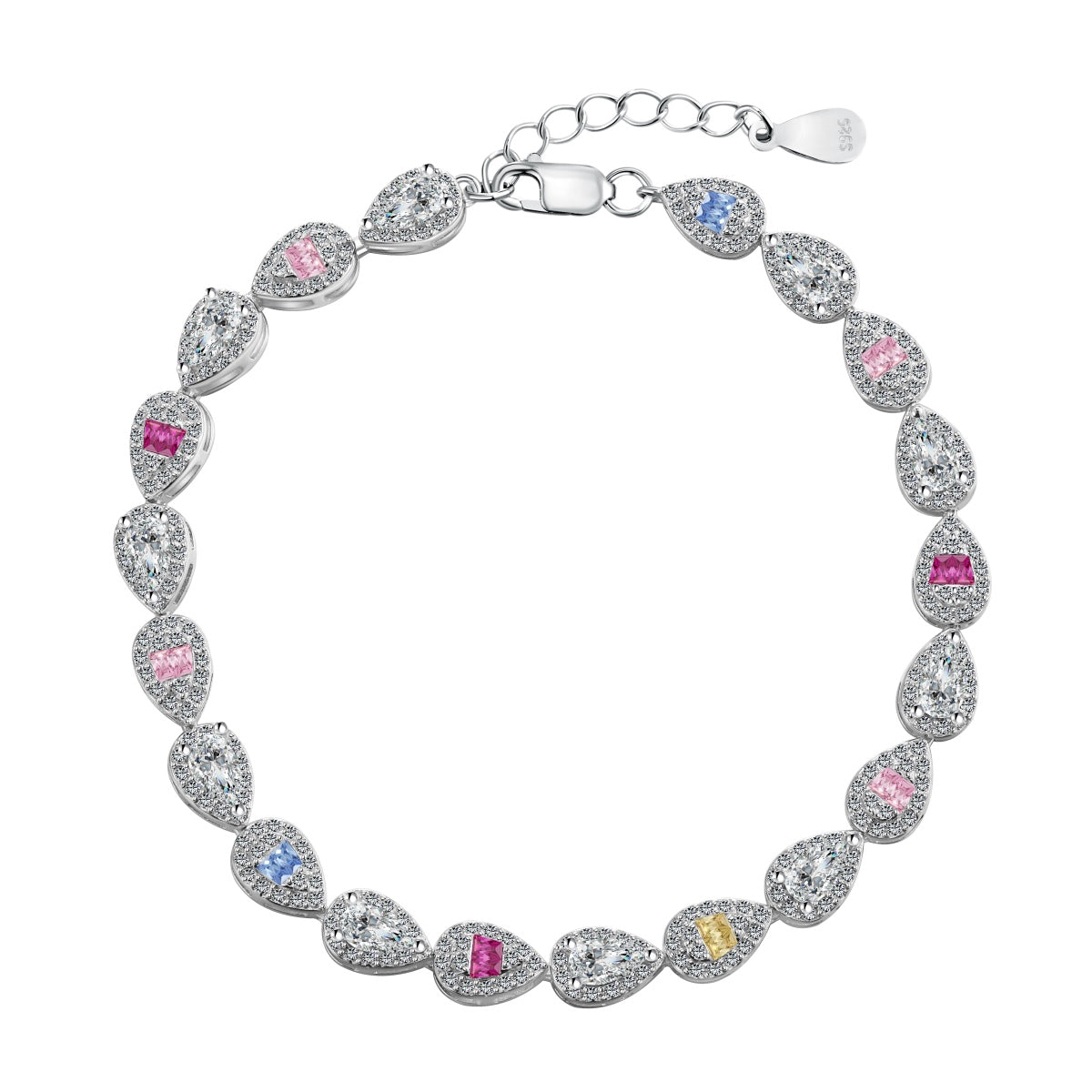 [Love Aura]0.25 Carat Radiant Water Drop Shape Daily Bracelet