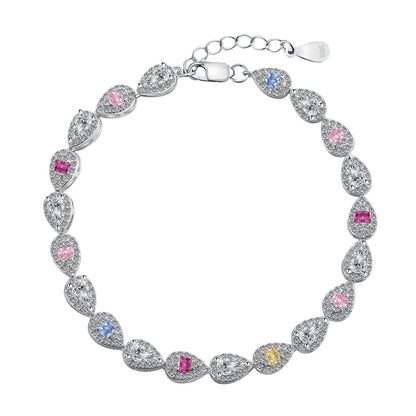 [Love Aura]0.25 Carat Radiant Water Drop Shape Daily Bracelet