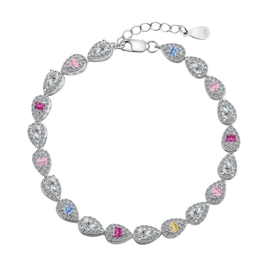[Love Aura]0.25 Carat Radiant Water Drop Shape Daily Bracelet