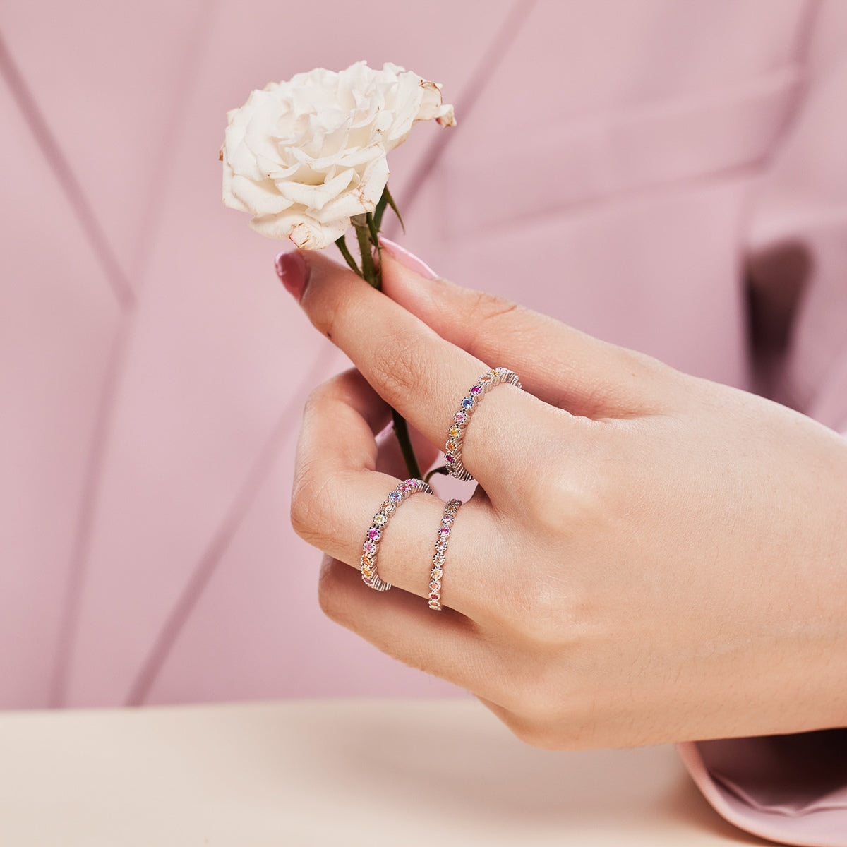 [Love Aura]Radiant Sparkling Round Cut Daily Ring