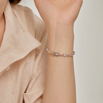 [Love Aura]Romantic Heart Shape Round Cut Lover Bracelet