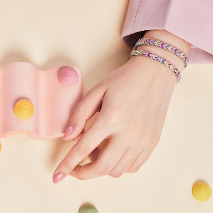 [Love Aura]Ornate Sparkling Round Cut Party Bracelet