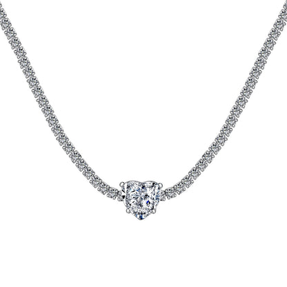 [Love Aura]2.0 Carat Sparkling Tennis Heart Cut Necklace
