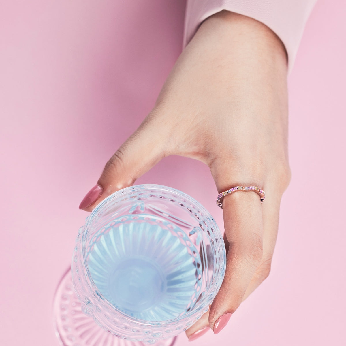 [Love Aura]Dainty Colorful Round Cut Party Ring