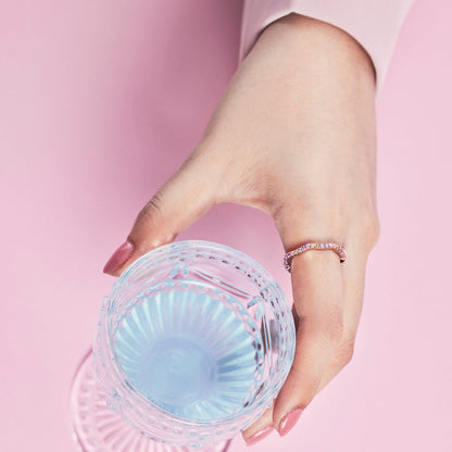 [Love Aura]Dainty Colorful Round Cut Party Ring