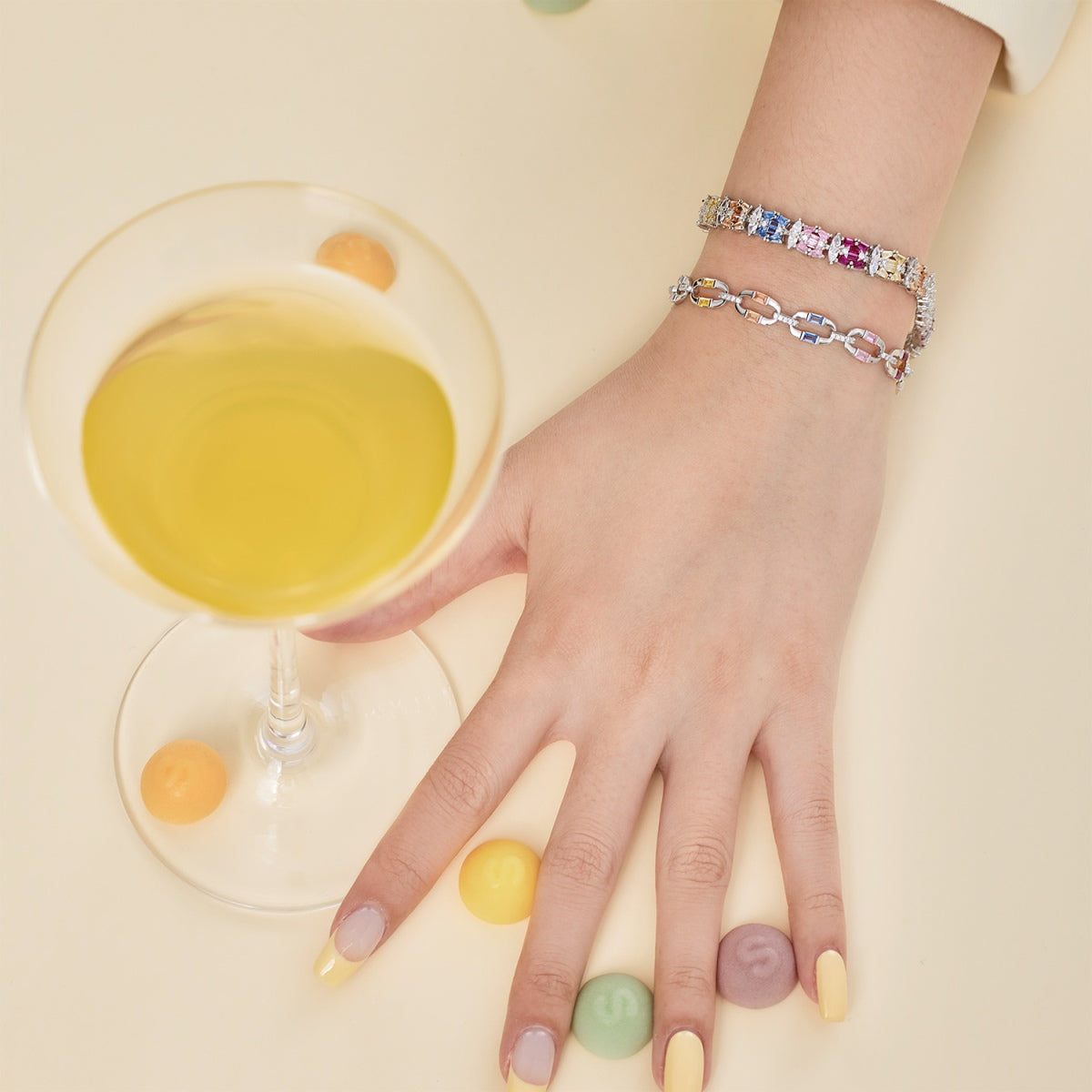 [Love Aura]Delicate Colorful Multi Cut Party Bracelet