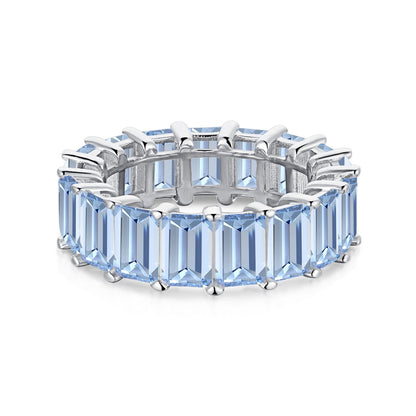 [Love Aura]0.75 Carat Elegant Emerald Cut Tennis Ring