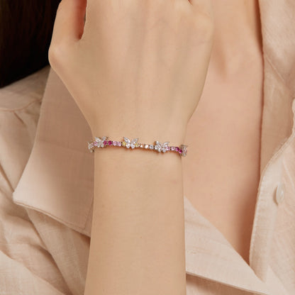 [Love Aura]Ornate Colorful Butterfly Shape Round Cut Daily Bracelet