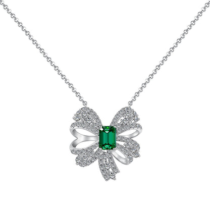 [Love Aura]Luxurious Flower Shape Emerald Cut Necklace