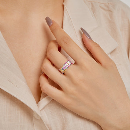 [Love Aura]Dazzling Colorful Radiant Cut Party Ring