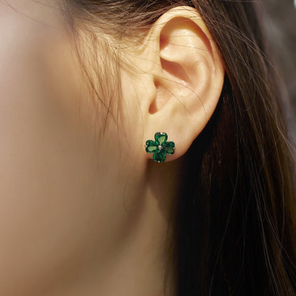[Love Aura]Four-Leaf Clover Ball Earrings