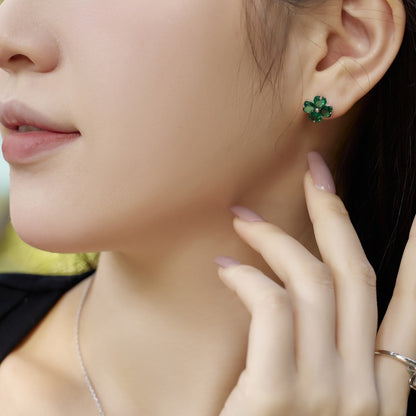 [Love Aura]Four-Leaf Clover Ball Earrings