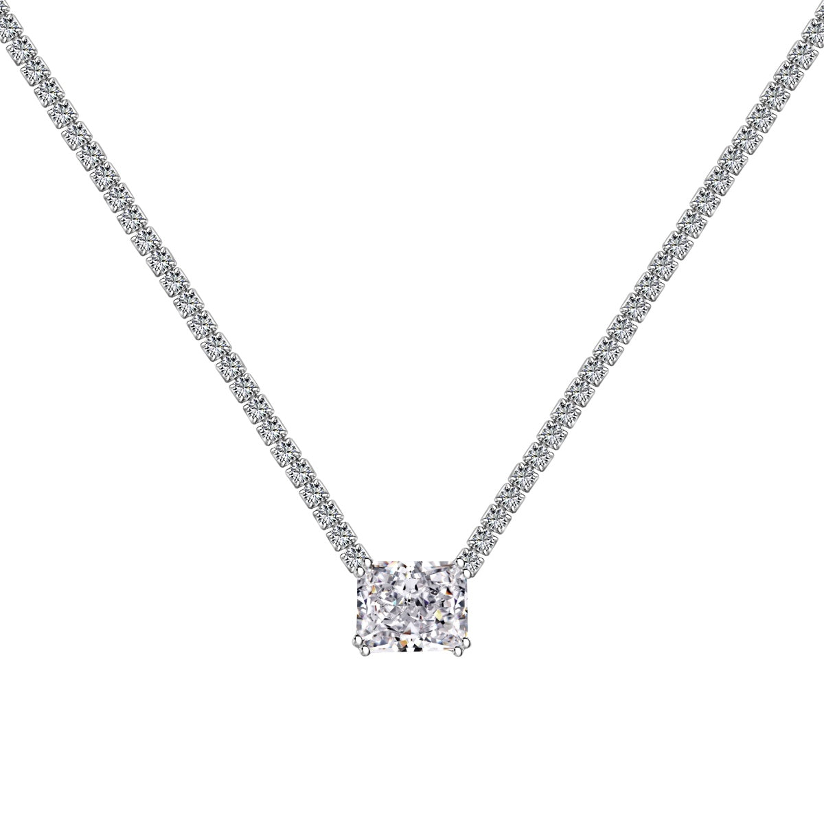 [Love Aura]4.0 Carat Elegant Radiant Cut Necklace