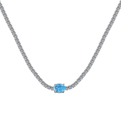 [Love Aura]1.0 Carat Shining Oval Cut Necklace