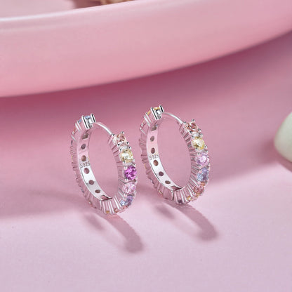 [Love Aura]Radiant Colorful Round Cut Earrings