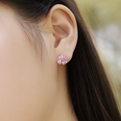 [Love Aura]Four-Leaf Clover Ball Earrings