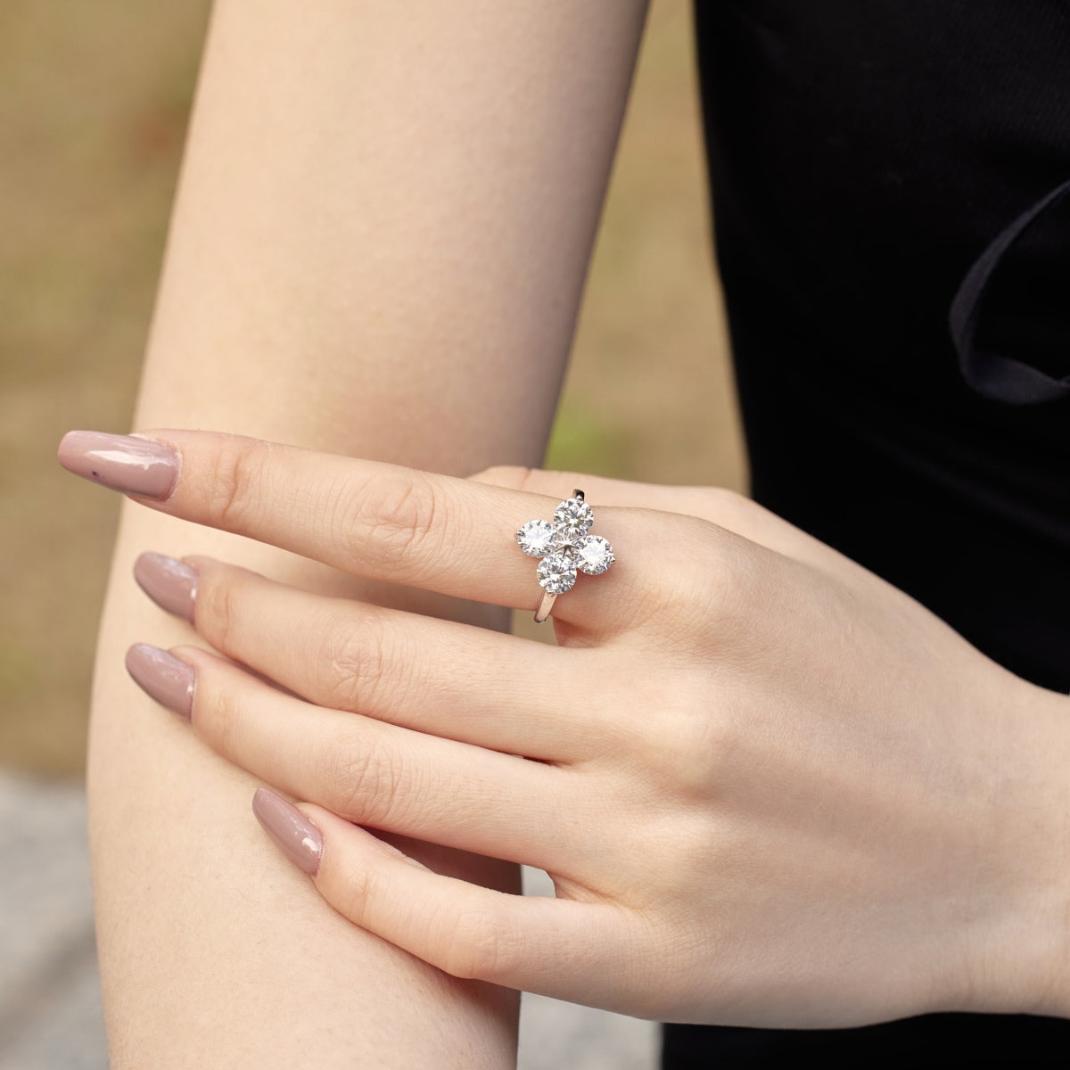 [Love Aura]Four-Leaf Clover Eight-Pointed Star Ring