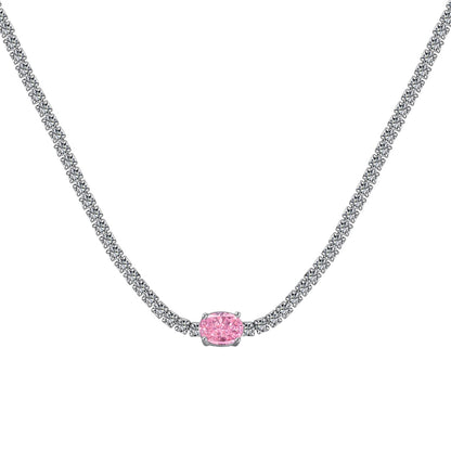 [Love Aura]1.0 Carat Shining Oval Cut Necklace