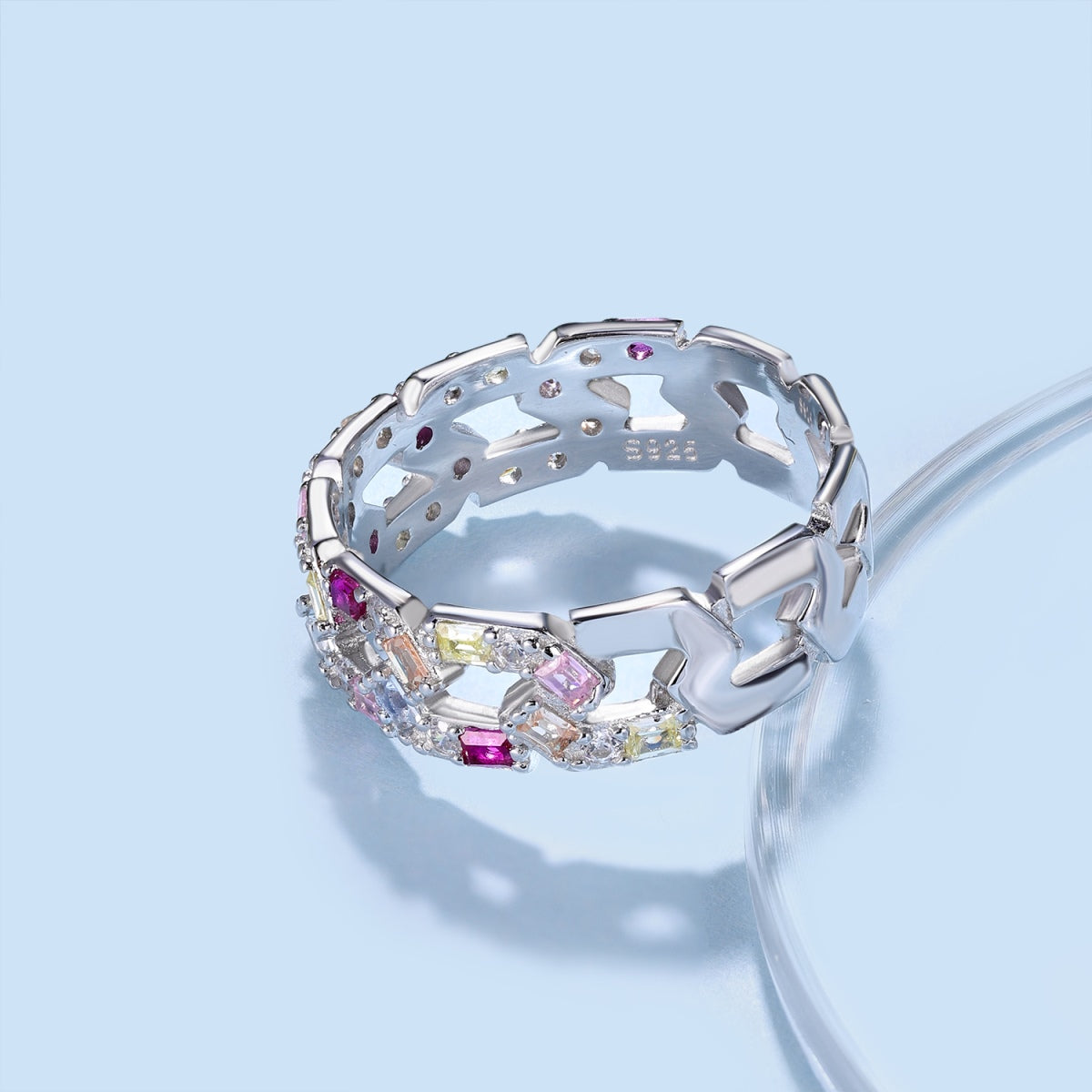 [Love Aura]Sparkling Vibrant Emerald Cut Daily Ring