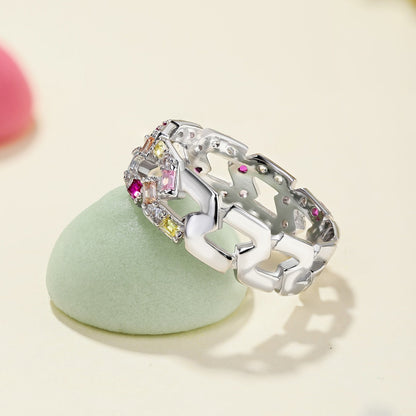 [Love Aura]Sparkling Vibrant Emerald Cut Daily Ring