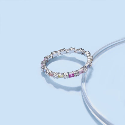 [Love Aura]Charming Colorful Round Cut Daily Ring