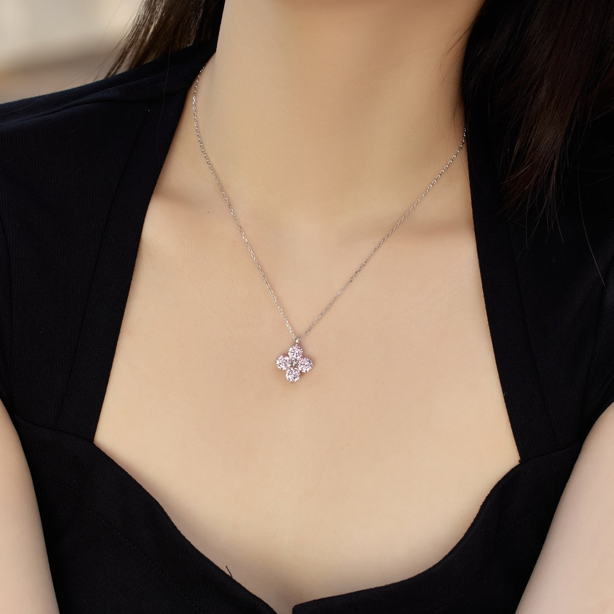 [Love Aura]Four-Leaf Clover And Eight-Pointed Star Necklace