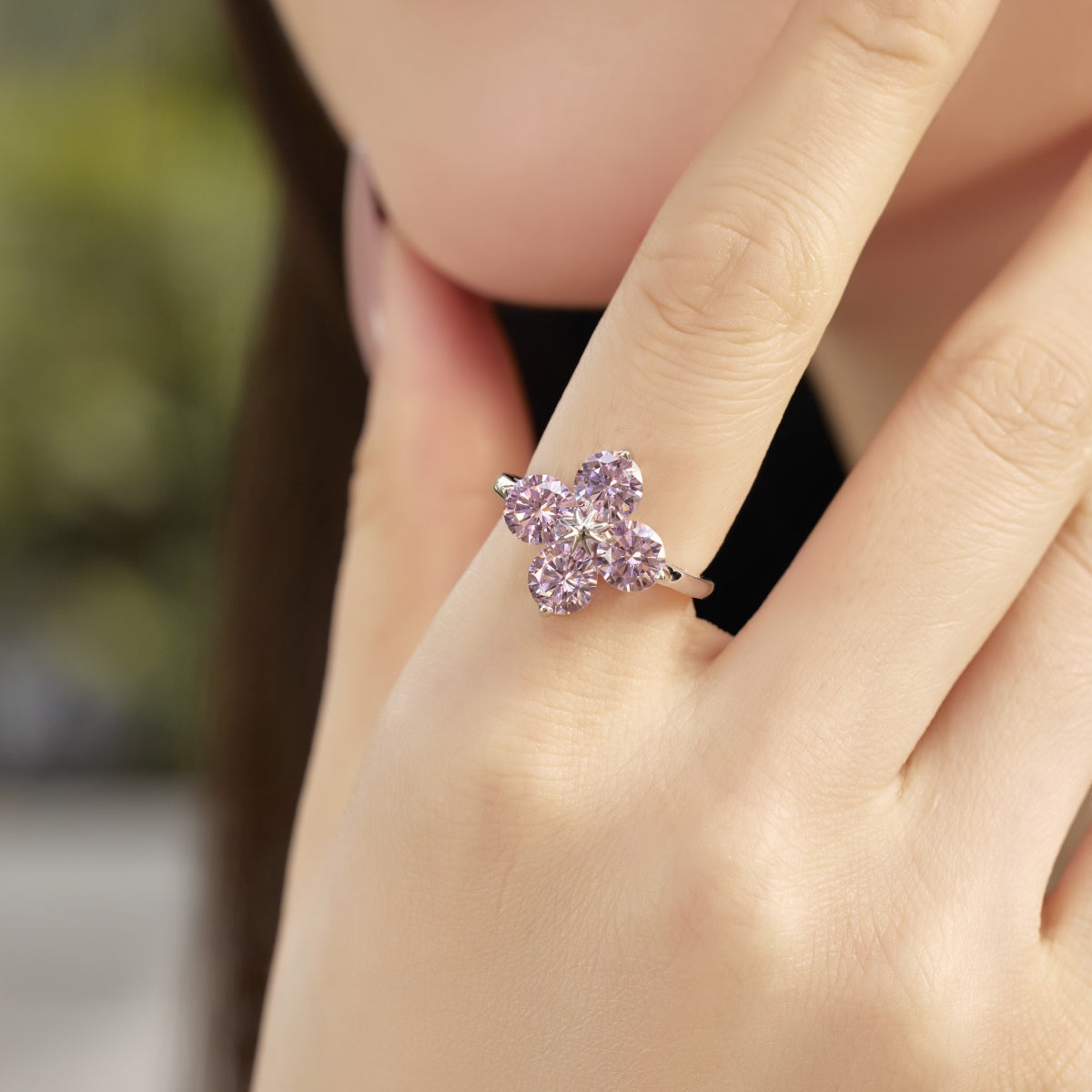[Love Aura]Four-Leaf Clover Eight-Pointed Star Ring