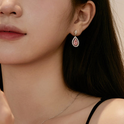 [Love Aura]Ornate Delicate Water Drop Shape Banquet Earrings