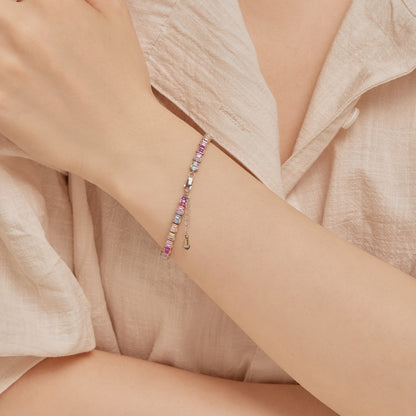 [Love Aura]Delicate Colorful Emerald Cut Party Bracelet