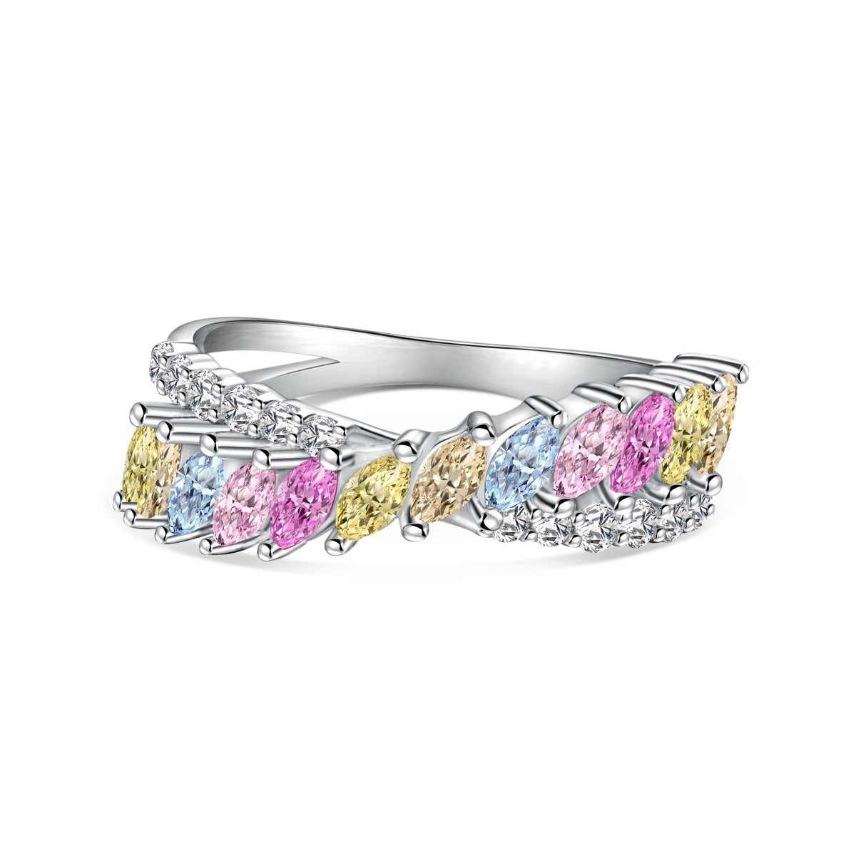 [Love Aura]Unique Colorful Marquise Cut Daily Ring