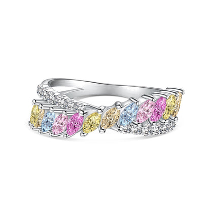 [Love Aura]Unique Colorful Marquise Cut Daily Ring