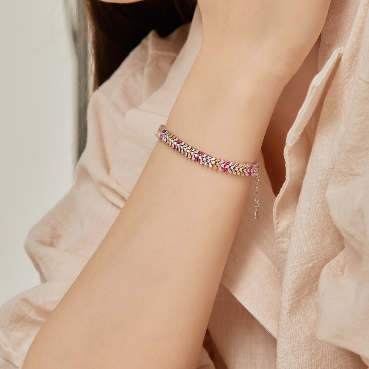 [Love Aura]Dainty Radiant Emerald Cut Daily Bracelet