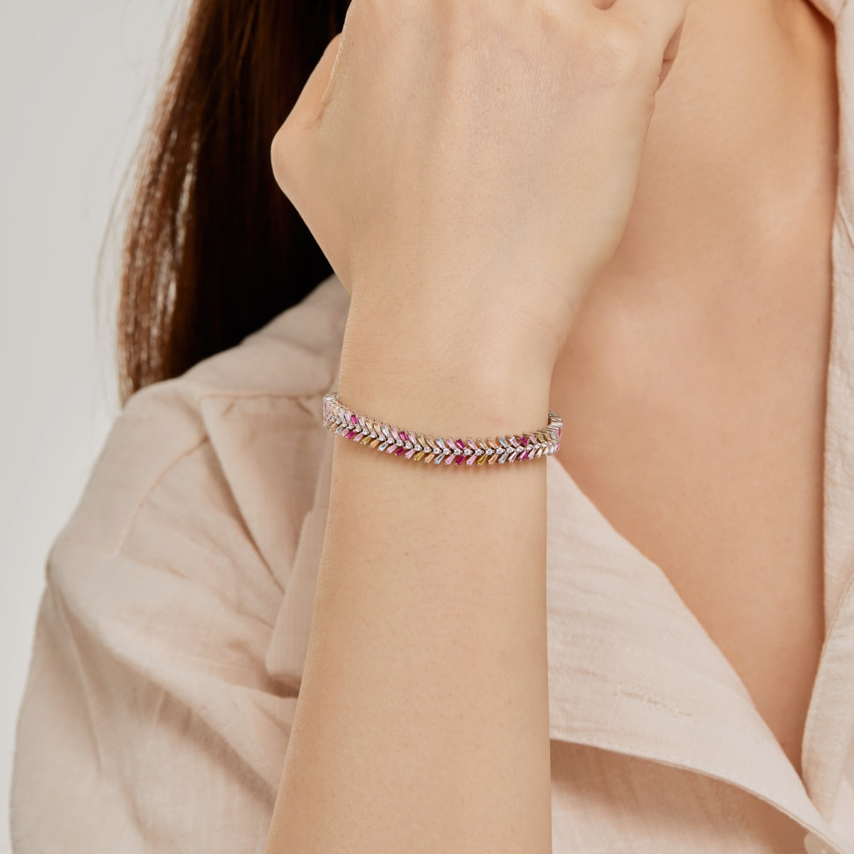 [Love Aura]Dainty Radiant Emerald Cut Daily Bracelet