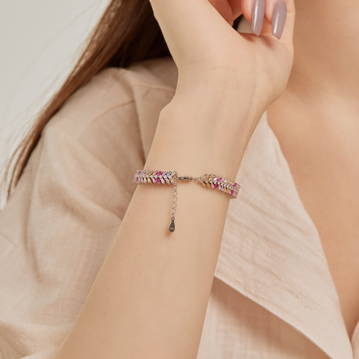[Love Aura]Dainty Radiant Emerald Cut Daily Bracelet