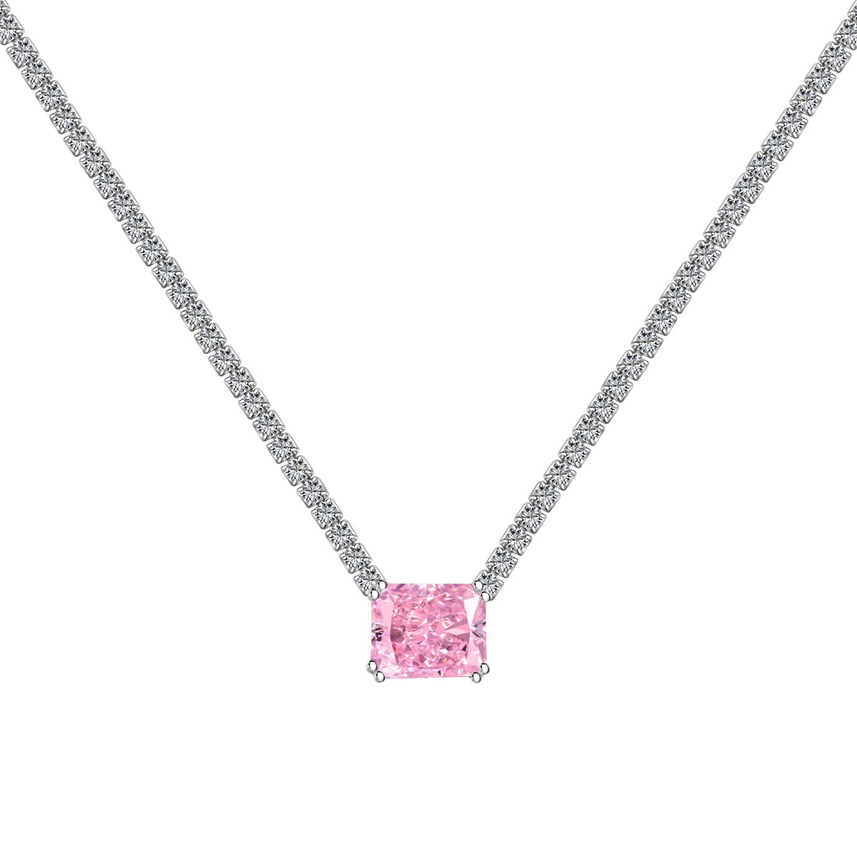 [Love Aura]4.0 Carat Elegant Radiant Cut Necklace