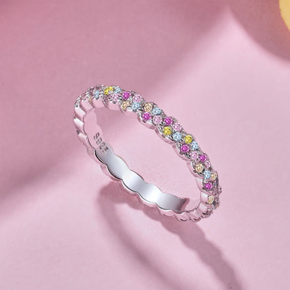 [Love Aura]Dainty Ebullient Round Cut Daily Ring
