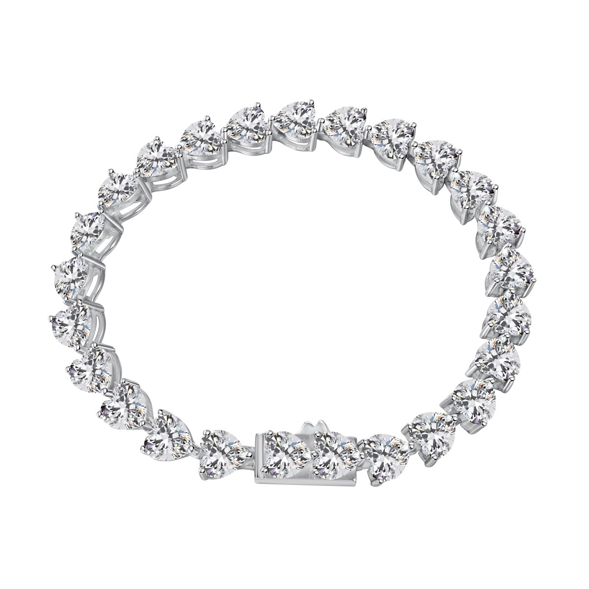 [Love Aura]0.75 Carat Elegant Romantic Heart Shape Lover Bracelet