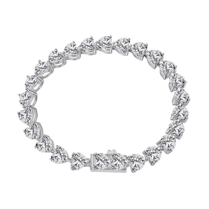 [Love Aura]0.75 Carat Elegant Romantic Heart Shape Lover Bracelet