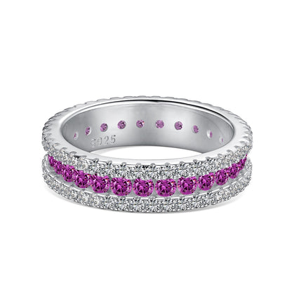[Love Aura]Delicate Colorful Round Cut Daily Ring