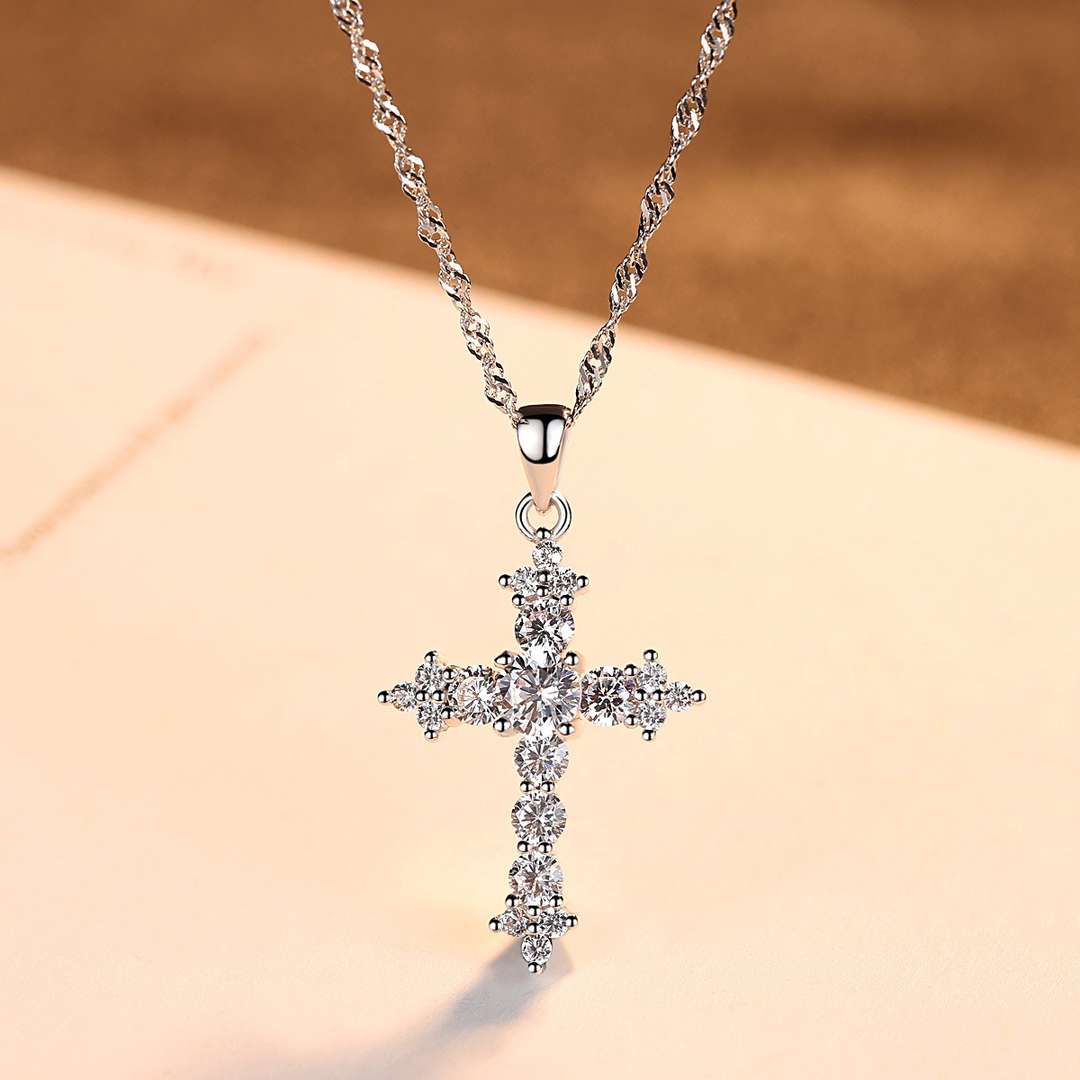 [Love Aura]Delicate Cross Shape Necklace
