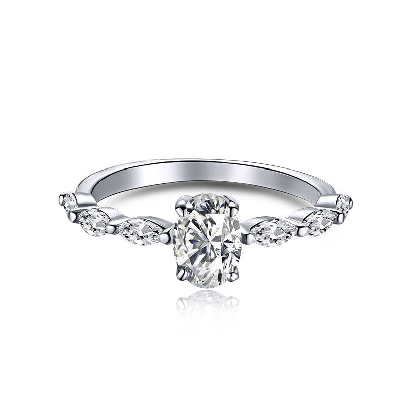 [Love Aura]0.75 Carat Luxurious Vibrant Elongated Cushion Cut Daily Ring