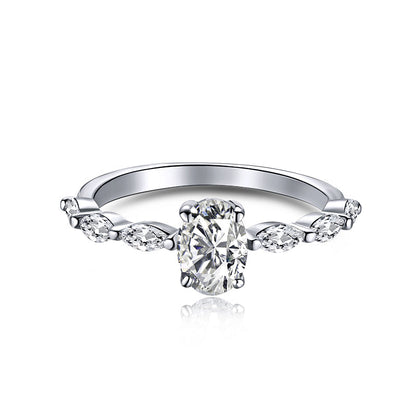 [Love Aura]0.75 Carat Luxurious Vibrant Elongated Cushion Cut Daily Ring