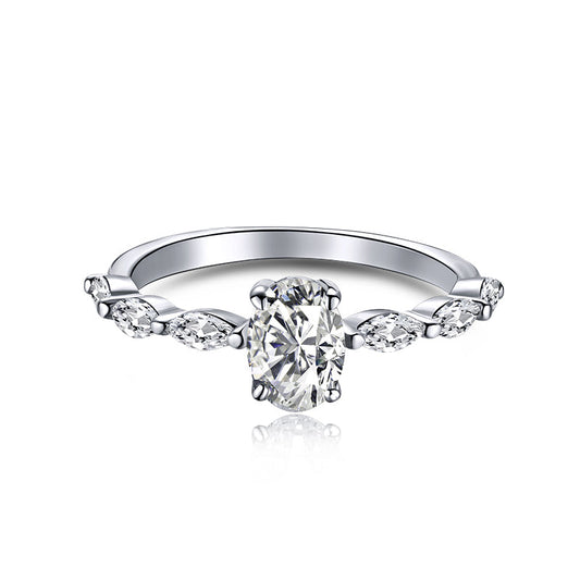 [Love Aura]0.75 Carat Luxurious Vibrant Elongated Cushion Cut Daily Ring