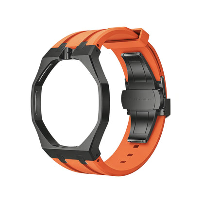 Oak Pop Black Steel  Silicone Strap