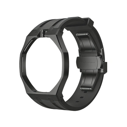 Oak Pop Black Steel  Silicone Strap