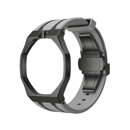 Oak Pop Black Steel  Silicone Strap