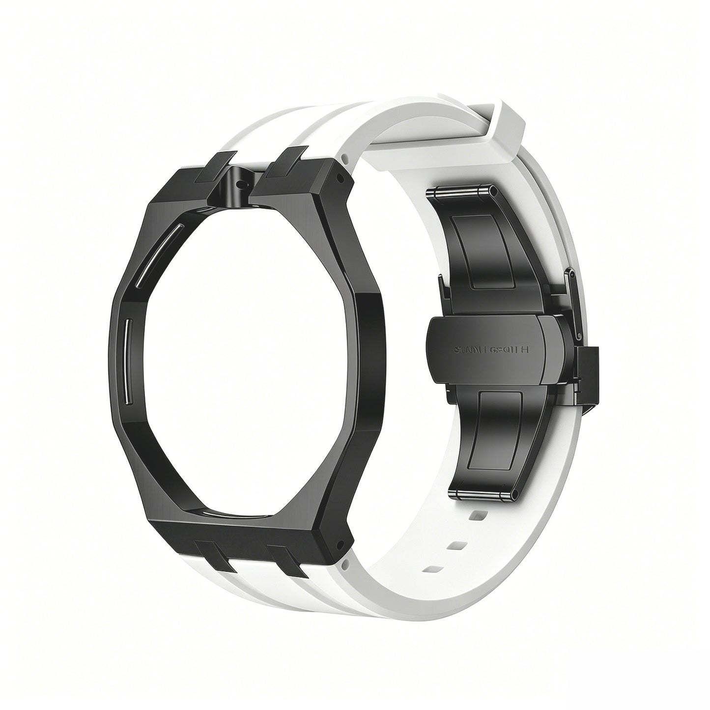 Oak Pop Black Steel  Silicone Strap